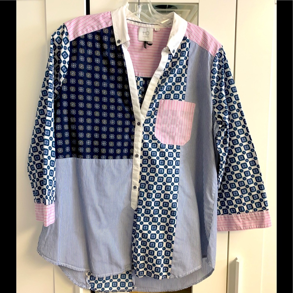 Anthropologie HD in Paris Mixed print top blouse